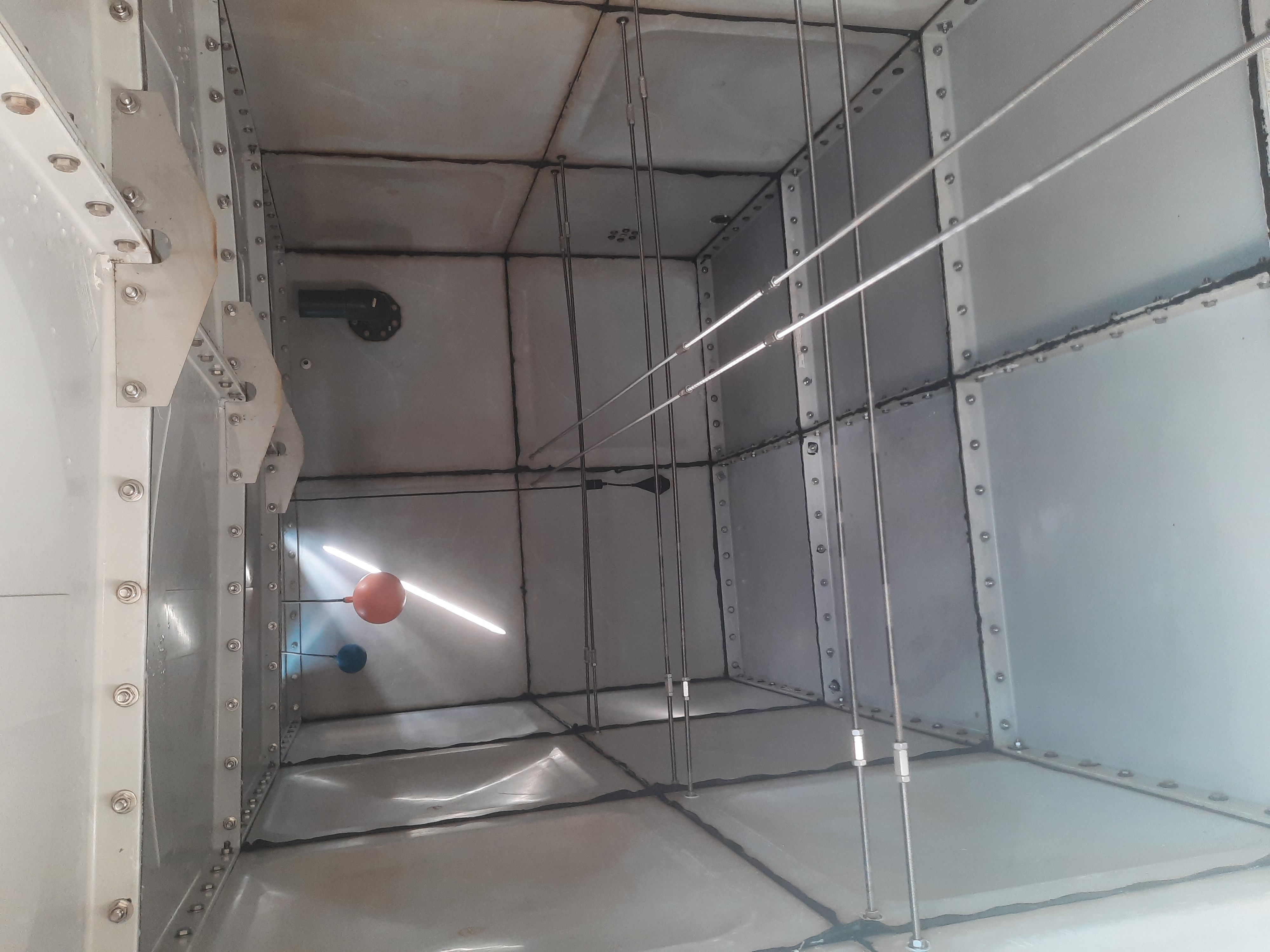 Tank interior after disinfection — clean and certified